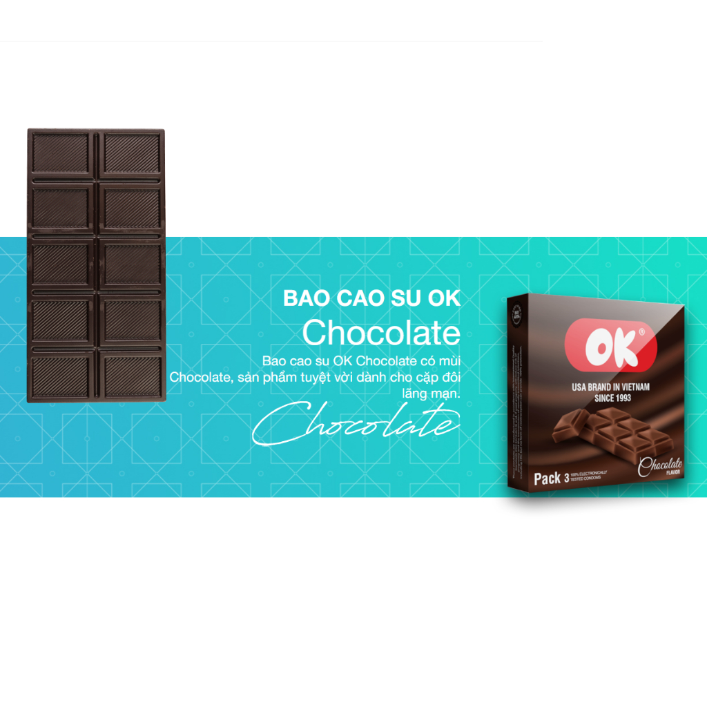Hộp 3 Bao Cao Su OK Hương Thơm, BCS Siêu Mỏng  - MADE IN VIETNAM