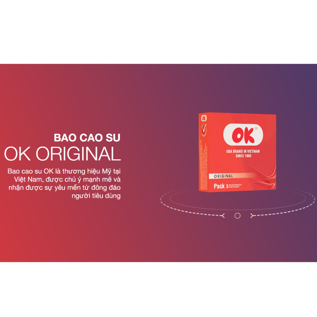 Hộp 3 Bao Cao Su OK Hương Thơm, BCS Siêu Mỏng  - MADE IN VIETNAM