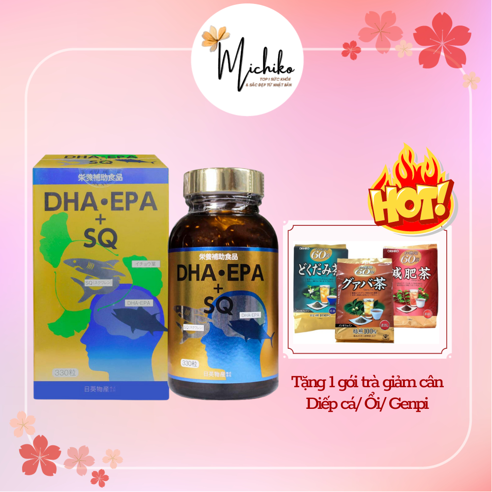 Viên Uống Dầu Cá Bổ Sung DHA & EPA SQ Nichiei Bussan Nhật Bản 330 Viên