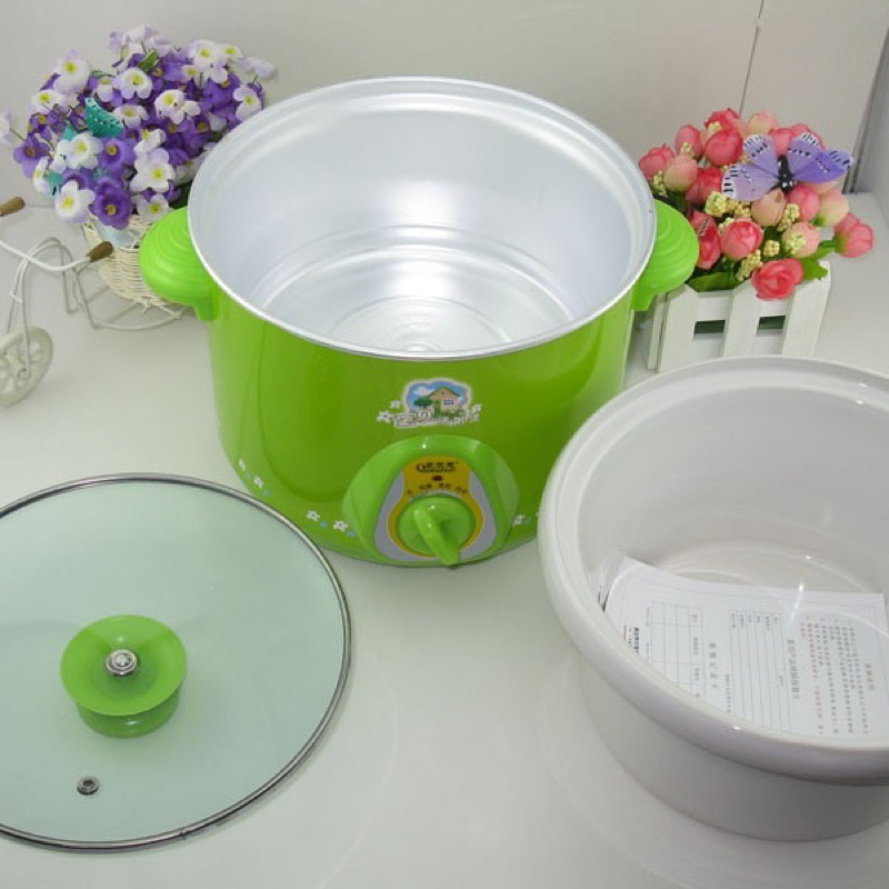 Nồi nấu chậm hầm , nấu cháo,kho cá ,ninh xương chậm màu xanh hàng nội địa trung