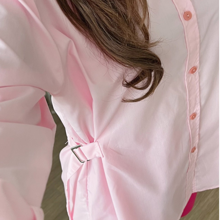 Sét đồ nữ áo sơ mi tay dài có dây thắt eo xinh xắn kèm quần sooc đùi siêu hot