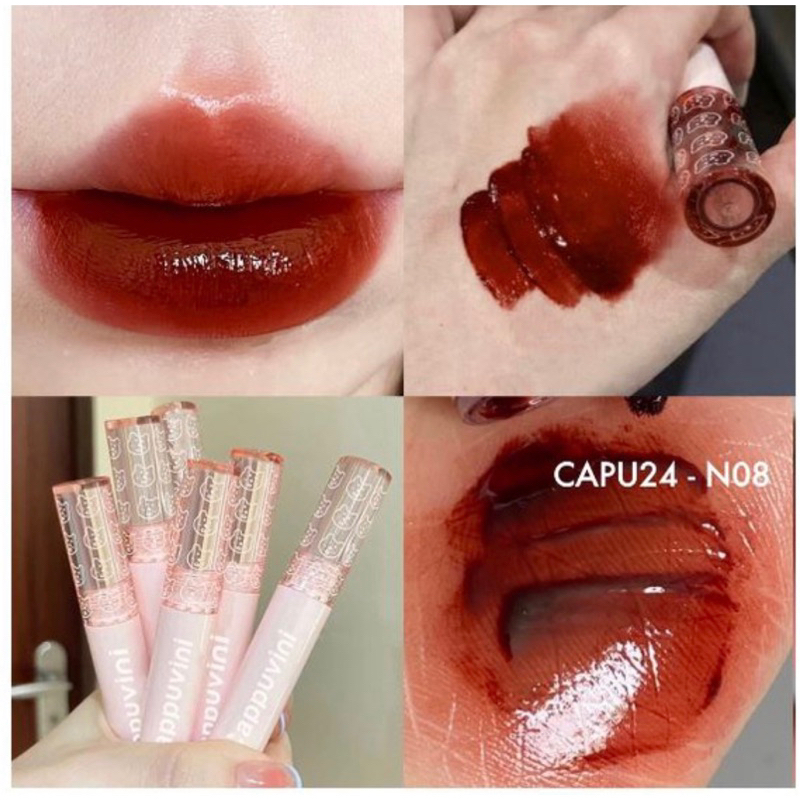 Son Gấu hồng Cappuvini siêu lì bền màu , màu N08 sang trọng tôn da
