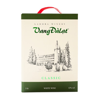 Hộp rượu vang 3 lít - Rượu Vang Đà Lạt Classic White Wine