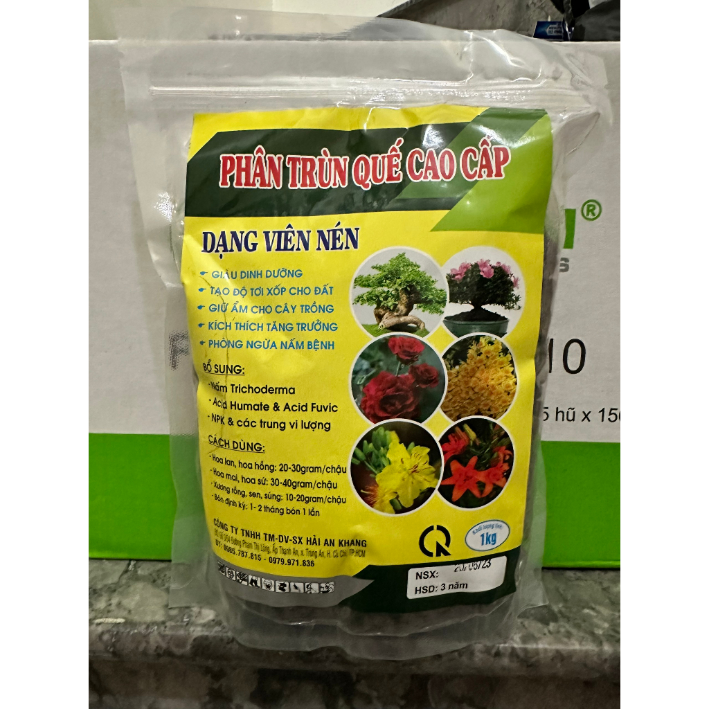 Phân trùn quế Sfarm Đặng Gia Trang, phân bón dành cho hoa cây cảnh và rau ăn lá