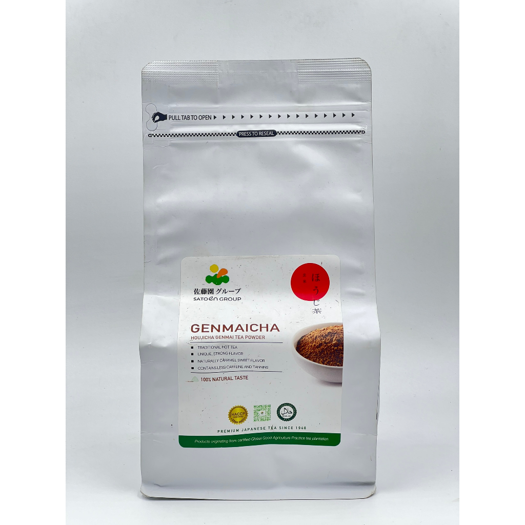Bột Trà Houjicha Genmai gạo rang Satoen 500g