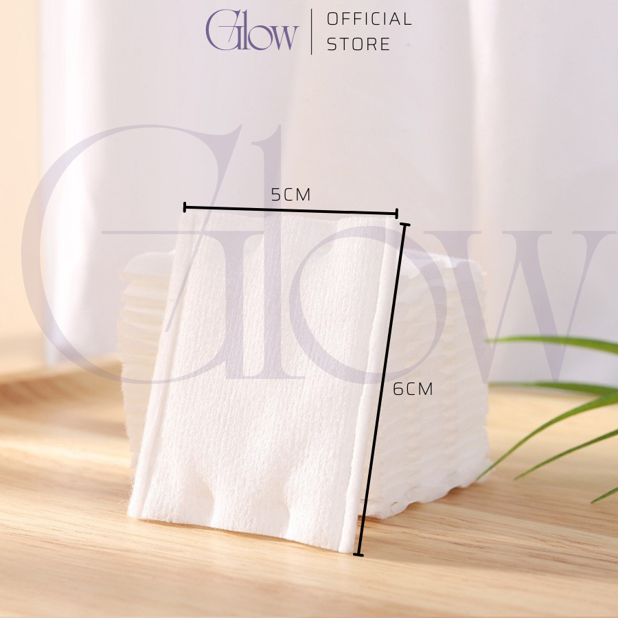 Bông Tẩy Trang 222 Miếng 3 Lớp Cotton Sợi Tự Nhiên GLOW WAXING, Phù Hợp Mọi Loại Da Giá Siêu Rẻ