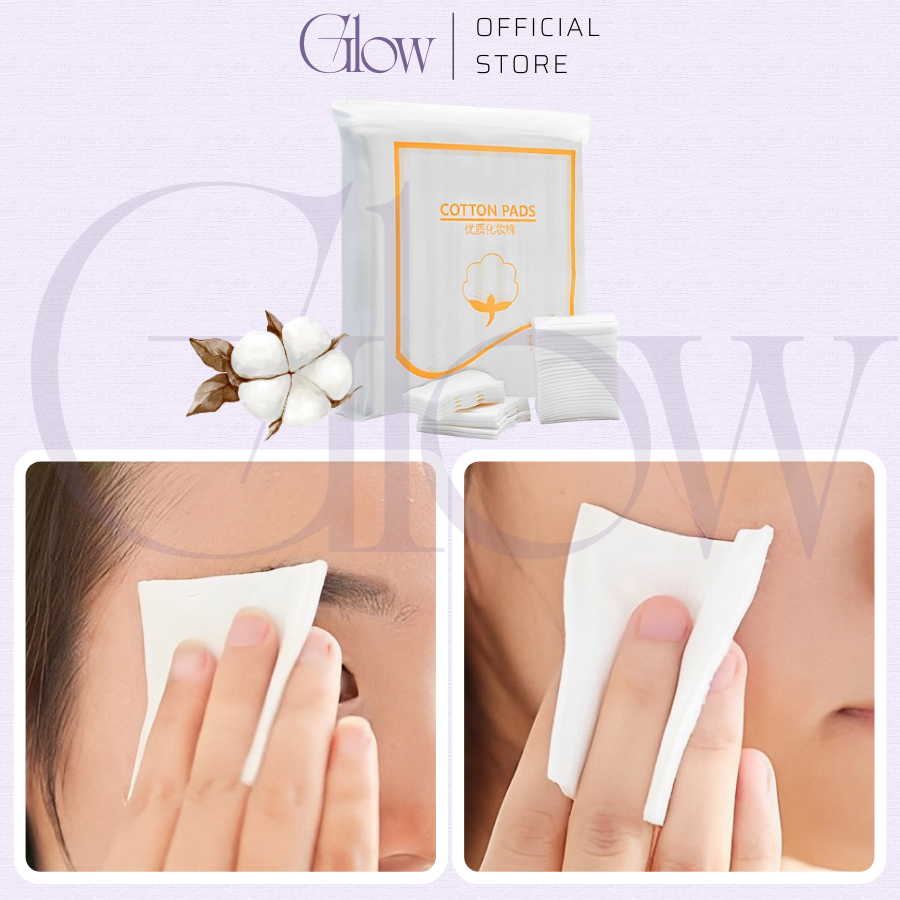 Bông Tẩy Trang 222 Miếng 3 Lớp Cotton Sợi Tự Nhiên GLOW WAXING, Phù Hợp Mọi Loại Da Giá Siêu Rẻ