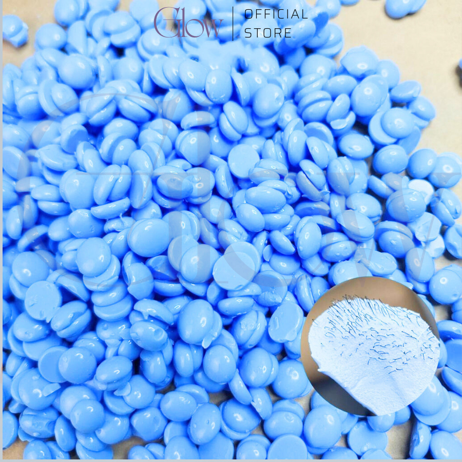 Sáp Wax Lông Sữa Dừa Màu Xanh GLOW WAXING Cao Cấp Bám Lông Tốt Chuyên Dùng Wax Nách, Bikini Tặng Que Phết Sáp