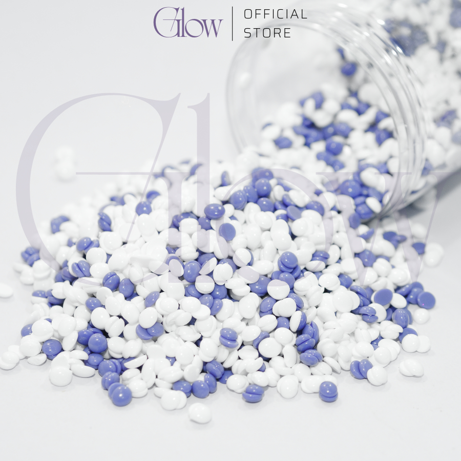 Sáp Wax Lông Nóng Mix Lavender + Sữa Dừa Chuyên Dụng Wax Bikini, Nách Mùi Thơm Nhẹ Nhàng Tặng Kèm Que GLOWWAXING Che Tên