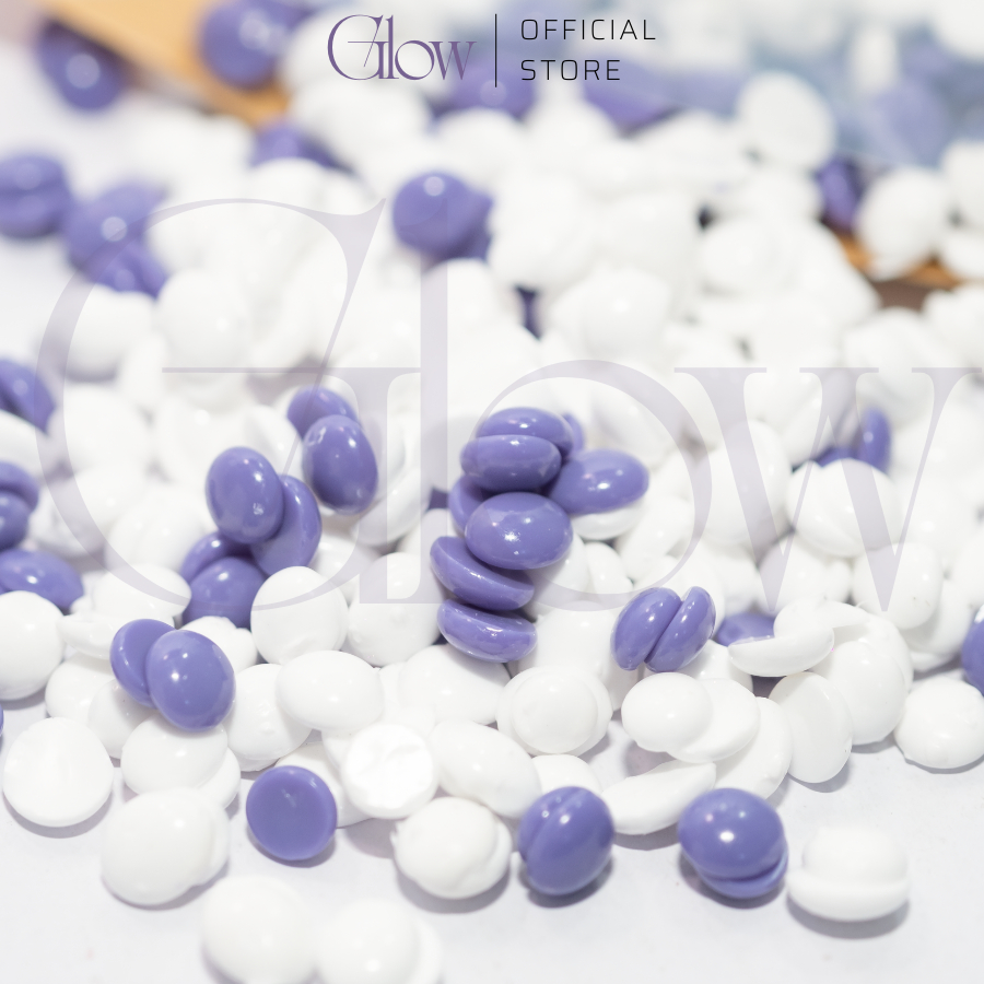 Sáp Wax Lông Nóng Mix Lavender + Sữa Dừa Chuyên Dụng Wax Bikini, Nách Mùi Thơm Nhẹ Nhàng Tặng Kèm Que GLOWWAXING Che Tên