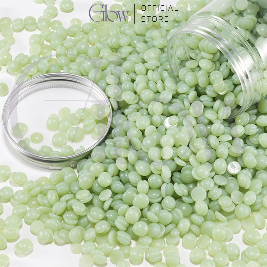 Sáp Wax Lông Trà Xanh Mix Sữa Dừa Siêu Bám Lông Chuyên Dùng Wax Nách, Bikini, Body Toàn Thân GLOW WAXING Tặng Que
