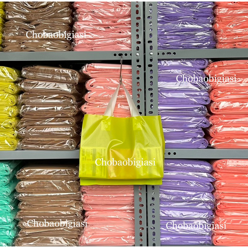 1kg túi quai xách VUÔNG, túi quai ép đựng thời trang, phụ kiện, túi gói hàng dày dặn, bóng dẻo, chắc chắn đủ size-đủ màu