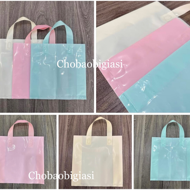1kg túi quai xách VUÔNG, túi quai ép đựng thời trang, phụ kiện, túi gói hàng dày dặn, bóng dẻo, chắc chắn đủ size-đủ màu