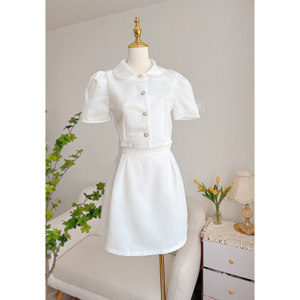 Set váy khuy Fiona cộc tay Tia19. Set khuy cộc tay