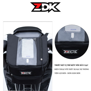 Túi treo đầu xe ZDK - Túi Grab ZDKK2 mẫu mới cải tiến có thoát nhiệt điện thoại,có lỗ sạc pin và 2 ngăn đựng đồ