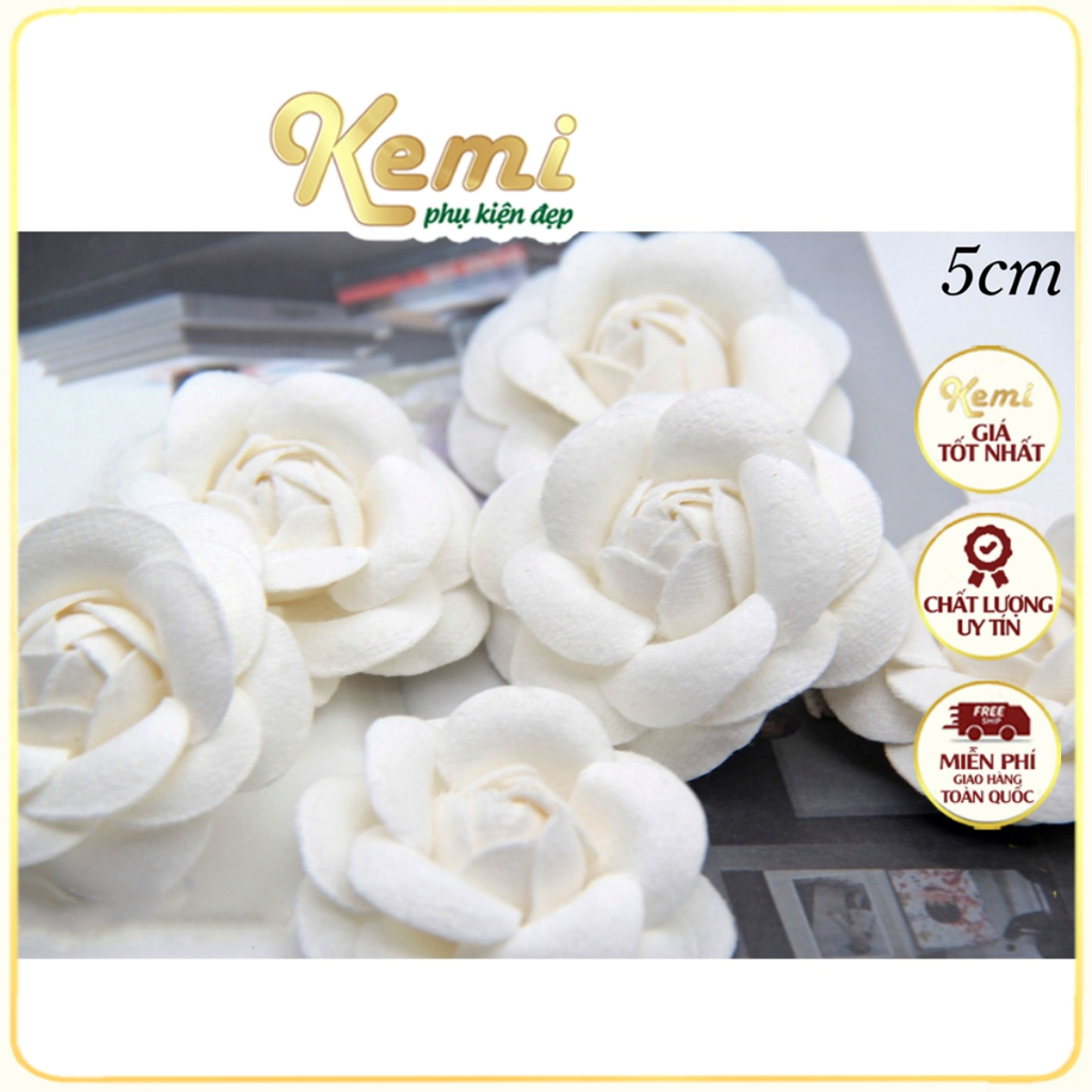 Combo 30 bông hoa trà size 5.5 cm như hình làm đồ thủ công handmade