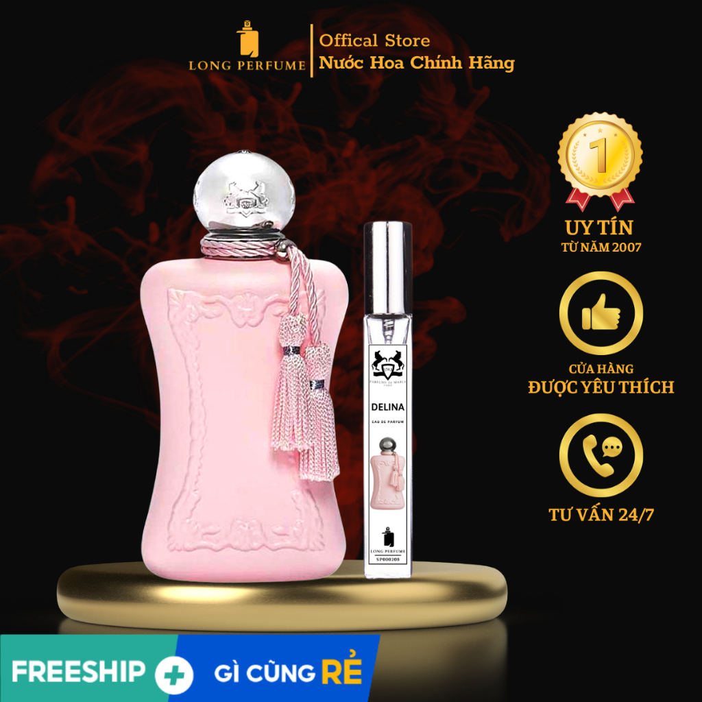 Nước Hoa Nữ 𝐏𝐚𝐫𝐟𝐮𝐦𝐬 𝐃𝐞 𝐌𝐚𝐫𝐥𝐲 𝐃𝐞𝐥𝐢𝐧𝐚 𝐄𝐃𝐏 - Dung tích ᴛᴇsᴛᴇʀ 2.5ᴍʟ/10ᴍʟ丨Long Perfume.