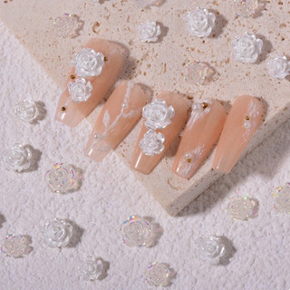 Charm hoa Hồng trắng gắn móng tay ,trang trí nail