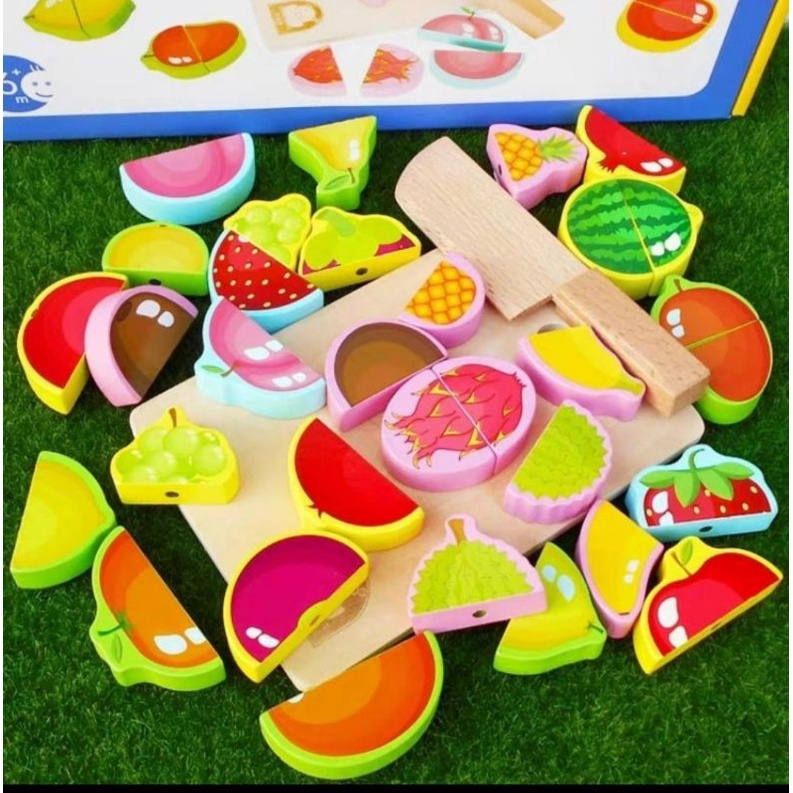 ĐỒ CHƠI CẮT HOA QUẢ, GIỎ CẮT HOA QUẢ 30PCS