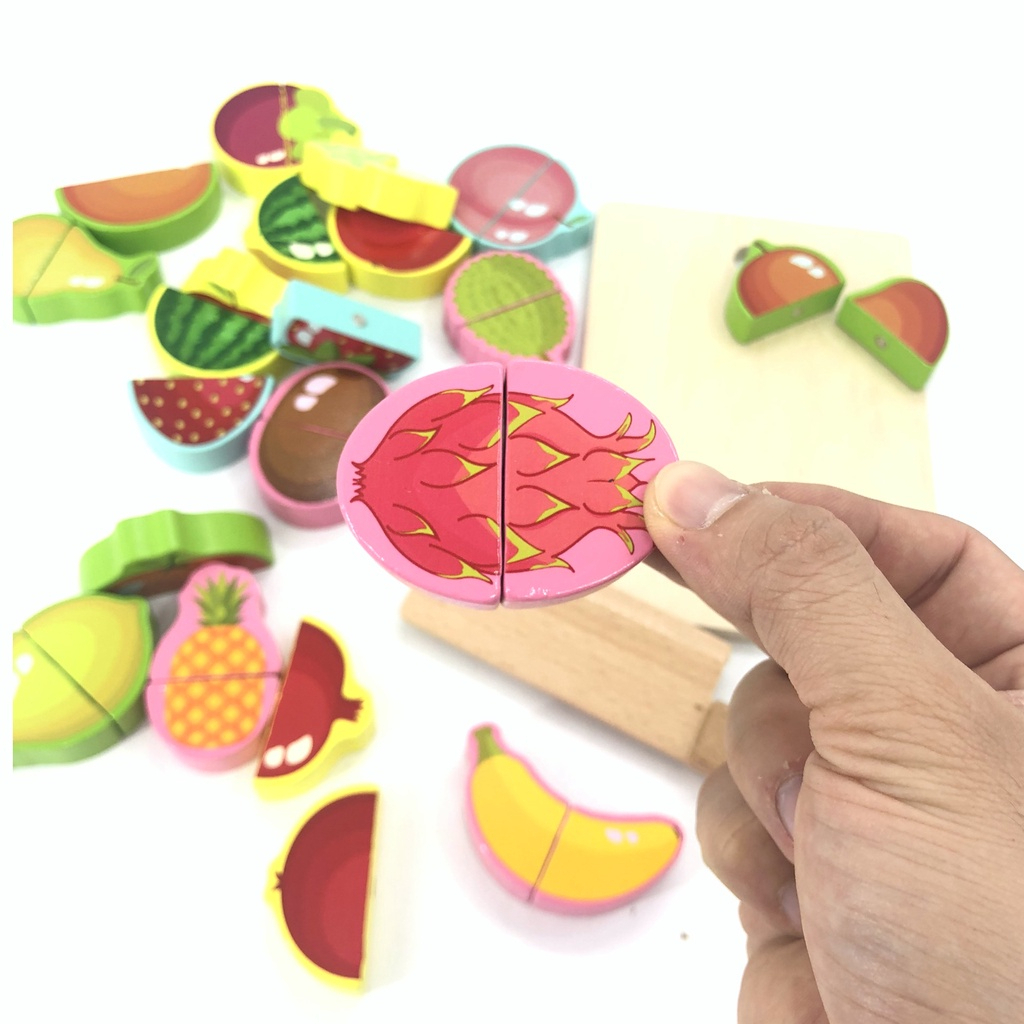 ĐỒ CHƠI CẮT HOA QUẢ, GIỎ CẮT HOA QUẢ 30PCS