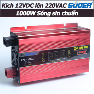 Biến tần suoer fpc-1000al inverter chuyển đổi 12v dc lên 220v ac 1000w sóng sin chuẩn