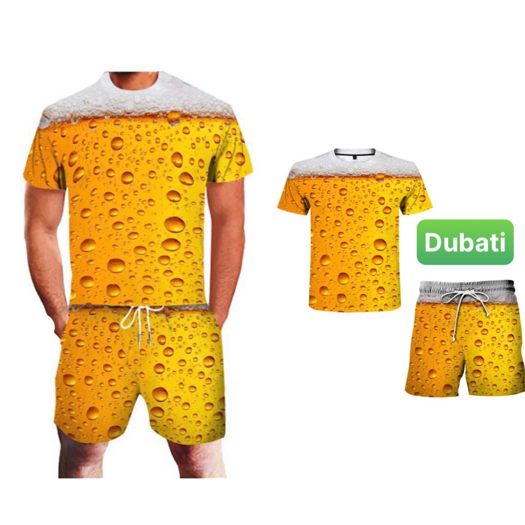 Đồ bộ in nhiệt quần áo bóng đá bia mùa hè nam nữ unisex phong cách hot trend sành điệu - Dubati Fashion