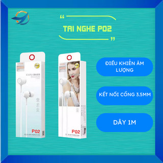 Tai nghe dây 3.5mm P02 phù hợp với điện thoại di động Android tai nghe game tai nghe nhét tai có dây