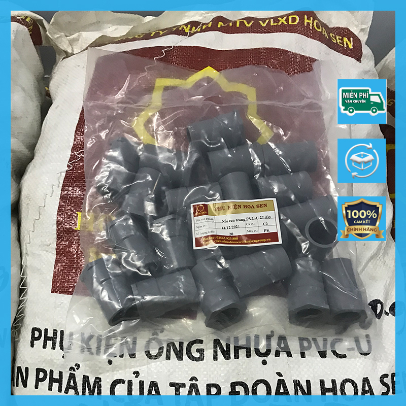 Nối ren trong 27 –  uPVC HOA SEN - loại dày