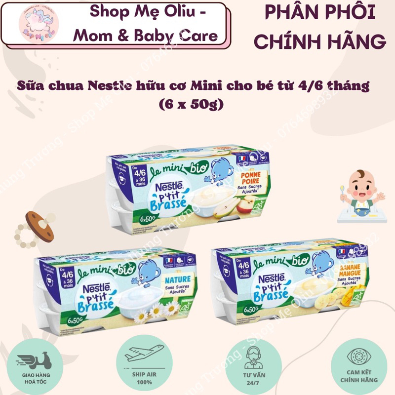Sữa chua Nestle hữu cơ Mini cho bé từ 4 6 tháng, không đường