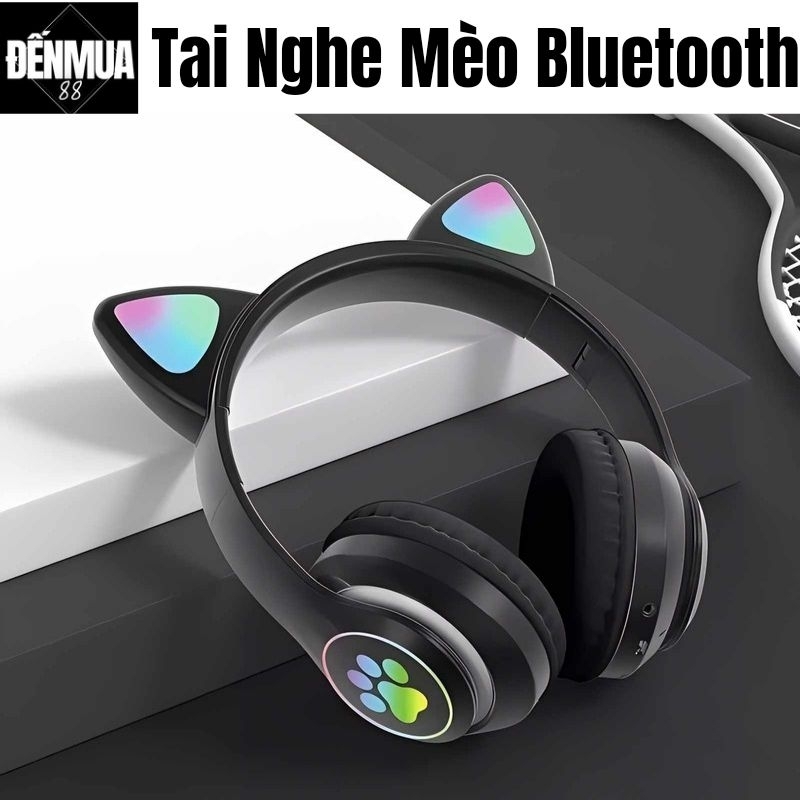 Tai Nghe Mèo Bluetooth ,Kiểu Dáng Dễ Thương Có Mic,Âm Bass Mạnh Mẽ Và Dung Lượng Pin Khủng