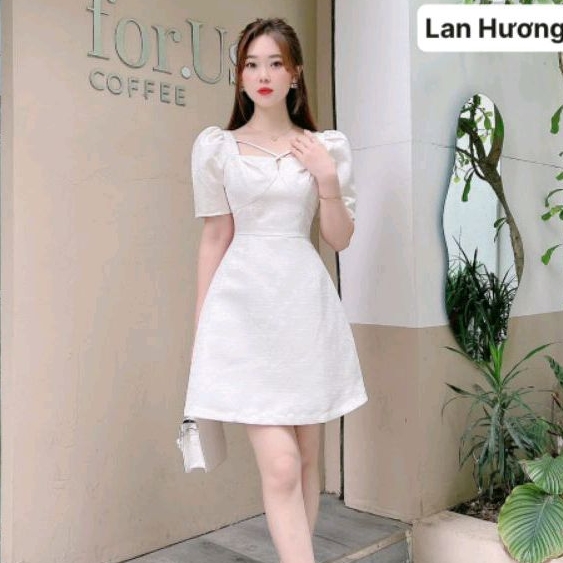 Đầm tafta vân gỗ hàng thiết kế sang chảnh, thanh lịch đi làm, đi chơi, đi tiệc