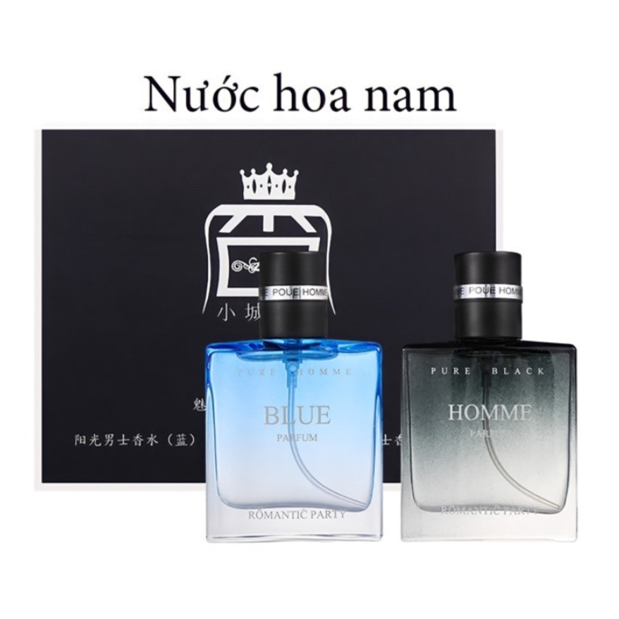 Set 2 Chai Nước Hoa Nam Pure Homme và Pure Black 30ml Lưu Hương Lâu, Làng Chính Hãng Cao Cấp