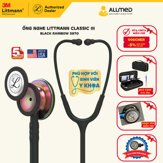 Ống nghe Littmann Classic III ™ màu Rainbow-Finish Black 5870 (Limited)