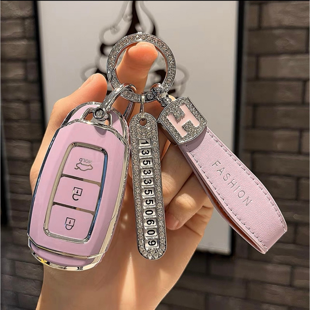 Ốp TPU dẻo viền bạc xe HYUNDAI các dòng xe ACCENT 3 nút TM: 2018-2020, HYUNDAI KONA, SANTAFE 2019-2020..By DV AUTO