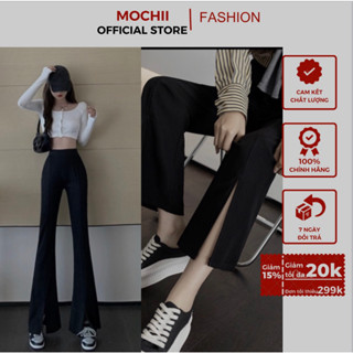 [BIG SIZE] Quần Jean Nữ Ống Loe XẺ gấu trước - quần bò giấy cạp cao dáng Dài, co Giãn 4 chiều Siêu Đẹp