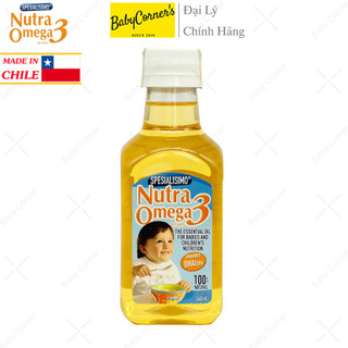 [HSD: 10/01/2026] Dầu Cá Hồi Nutra Omega 3 Cho Bé Ăn Dặm 7M+ Chai 240ML