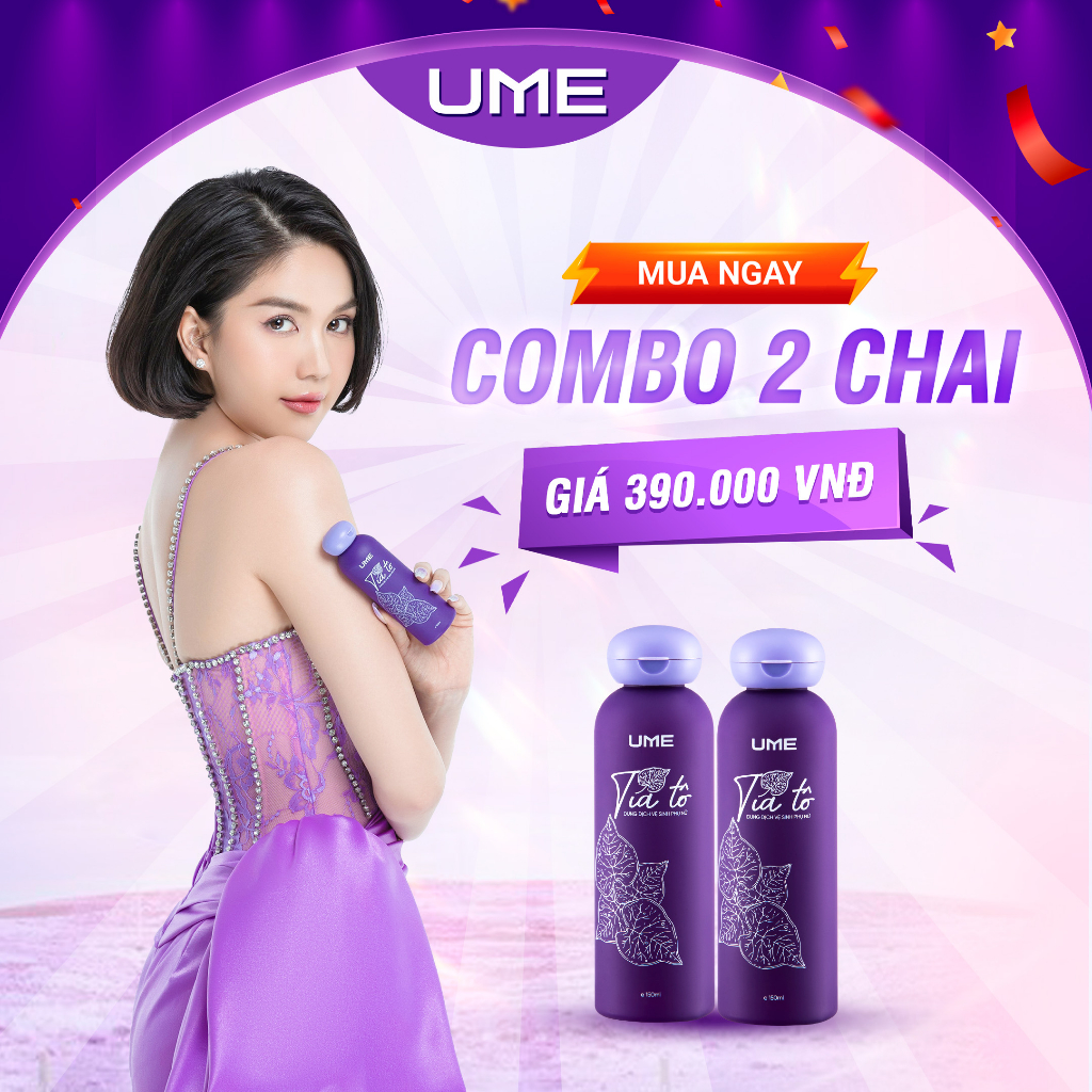 - Combo 2 chai Dung dịch vệ sinh phụ nữ Tía Tô UME 150ml