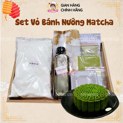 Set Nguyên Liệu làm Vỏ Bánh Nướng vị Matcha đã gồm khay túi, hút ẩm, thành phẩm 12 chiếc - 150g