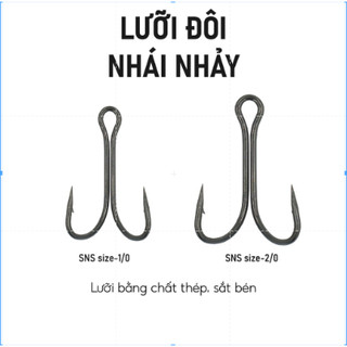 Lưỡi câu đôi nhái nhảy sns size - 1/0 2/0