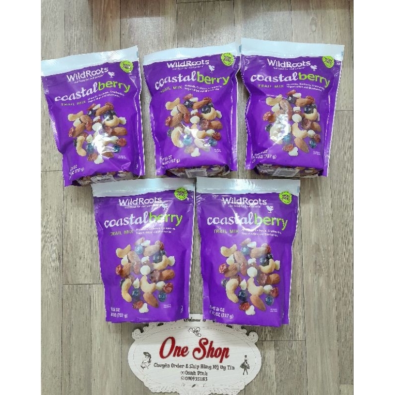 Hạt hỗn hợp WildRoots Coastal Berry Trail Mix 737g của Mỹ
