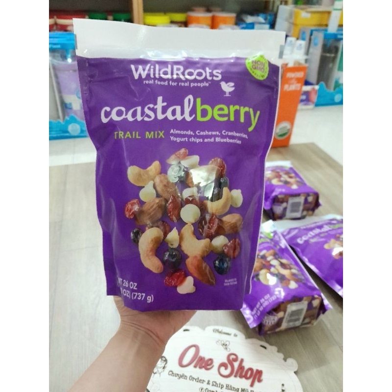 Hạt hỗn hợp WildRoots Coastal Berry Trail Mix 737g của Mỹ