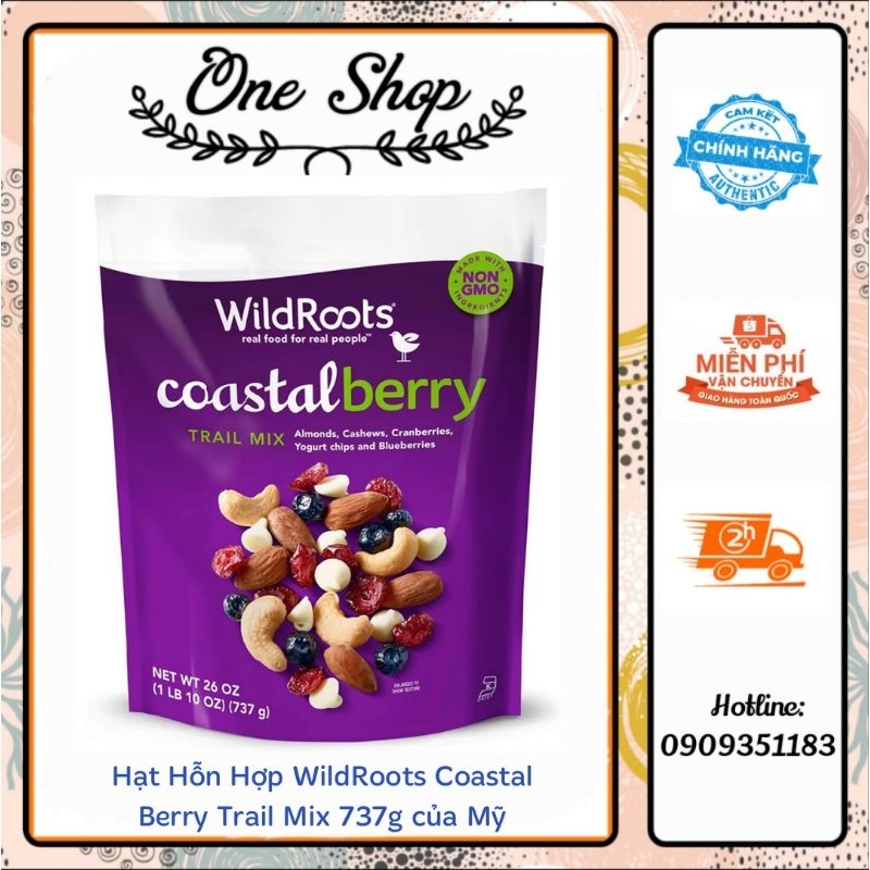 Hạt hỗn hợp WildRoots Coastal Berry Trail Mix 737g của Mỹ