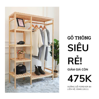 Kệ Treo Quần Áo 2 Buồng - Tủ Treo Quần Áo 100x38x150CM - Treo Được Đồ Dài - HOÀN TIỀN 100%