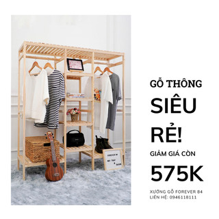 Kệ Treo Quần Áo 3 Buồng - Tủ Treo Quần Áo 128x38x150CM - Treo Được Đồ Dài - HOÀN TIỀN 100%