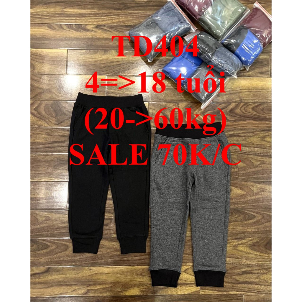 SALE 70K * Mã TD404: Quần nỉ Unisex bé trai, bé gái hàng VNXK dư xịn đét, mặt ngoài nỉ cotton