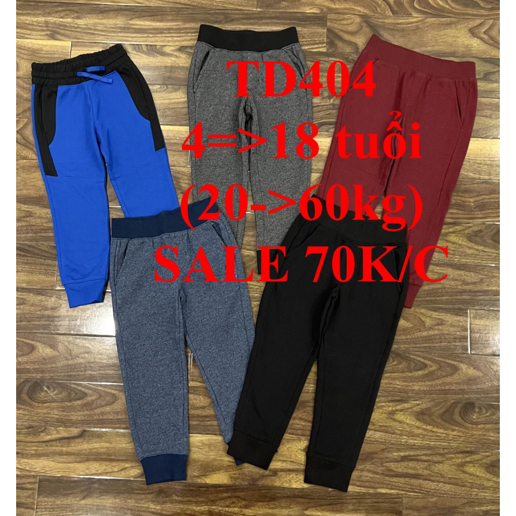 SALE 70K * Mã TD404: Quần nỉ Unisex bé trai, bé gái hàng VNXK dư xịn đét, mặt ngoài nỉ cotton