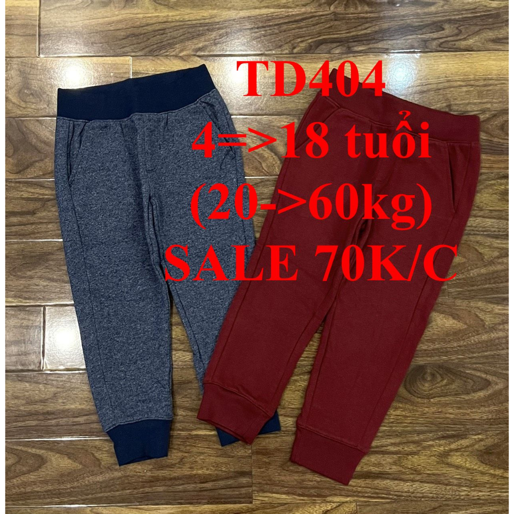 SALE 70K * Mã TD404: Quần nỉ Unisex bé trai, bé gái hàng VNXK dư xịn đét, mặt ngoài nỉ cotton