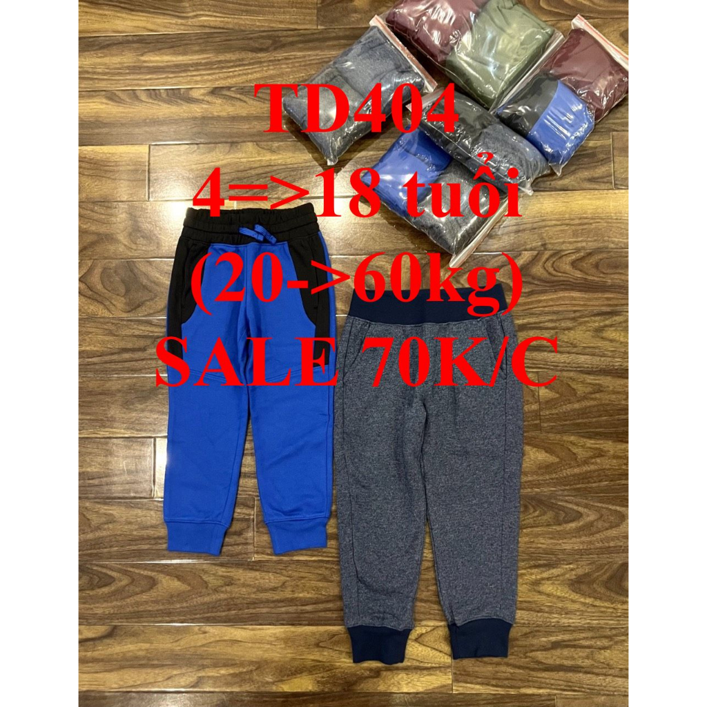 SALE 70K * Mã TD404: Quần nỉ Unisex bé trai, bé gái hàng VNXK dư xịn đét, mặt ngoài nỉ cotton