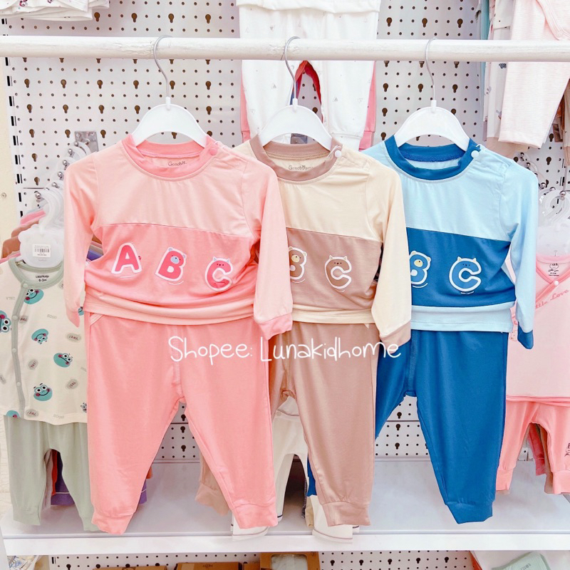 Bộ dài tay Goodmama vải bamboo peptit mềm nhẹ