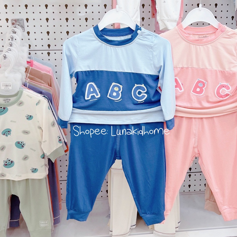 Bộ dài tay Goodmama vải bamboo peptit mềm nhẹ